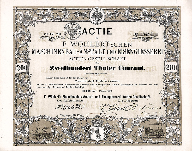 F. W&ouml;hlert's Maschinenbau-Anstalt und Eisengiesserei AG