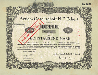 AG H. F. Eckert Berlin 1923