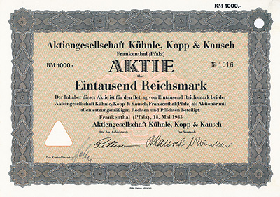 Aktiengesellschaft Kühnle, Kopp & Kausch 1943