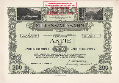 Mittenwaldbahn, Innsbruck, 1911