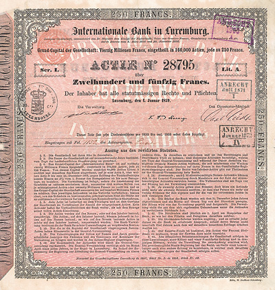 Internationale Bank in Luxemburg 1859