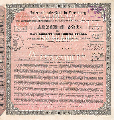 Internationale Bank in Luxemburg 1859