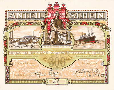 Allgemeine Deutsche Schiffszimmerer- Genossenschaft zu Hamburg eGmbH 1930