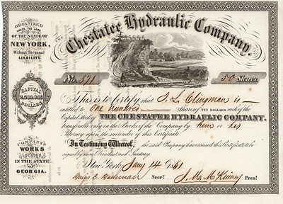Chestatee Hydraulic Company, New York, 1861