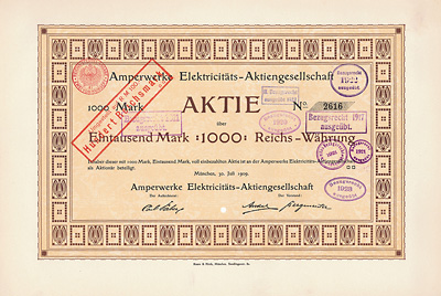 Amperwerke Elektricitäts-AG München 1909
