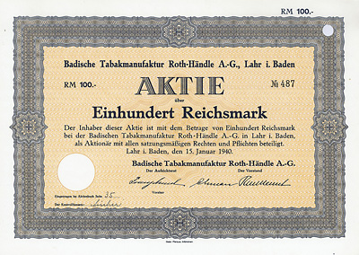 Badische Tabakmanufaktur Roth-Händle AG Lahr in Baden 1940