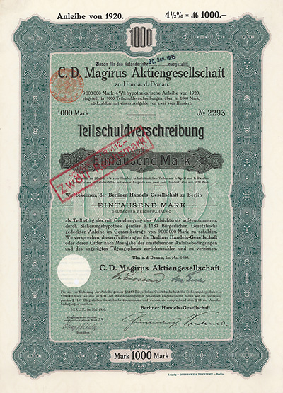 C. D. Magirus AG Ulm 1920