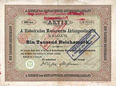 A. Riebeck’sche Montanwerke AG 1909