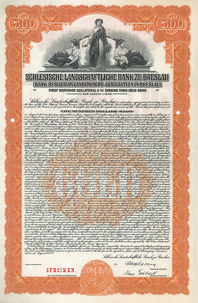 Schlesische Landschaftliche Bank zu Breslau (Bank of Silesian Landowners Association in Breslau)