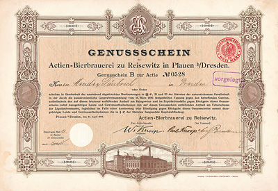 Actien-Bierbrauerei zu Reisewitz Plauen 1896