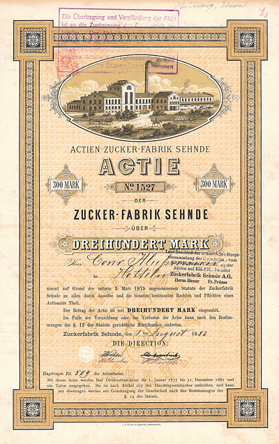 Actien-Zucker-Fabrik Sehnde 1883
