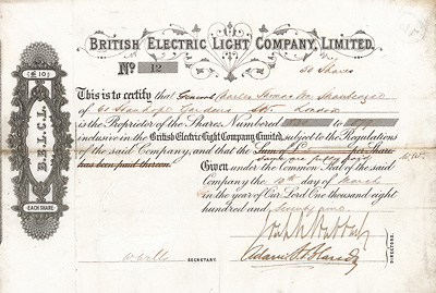 British Electric Light Company, 1879