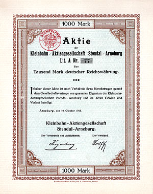 Historische Aktie aus dem sagenhaften Reichsbankschatz