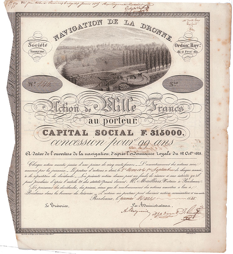 Navigation de la Dronne Nonvaleurs als Sammelobjekte und Kapitalanlage