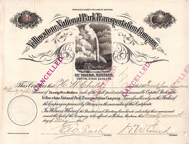 Yellowstone National Park Transportation Company 1898