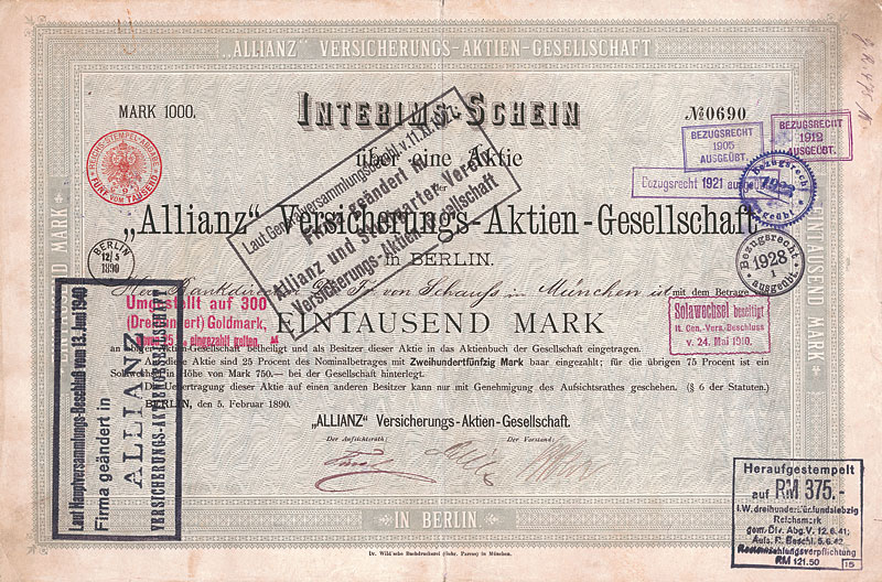 Allianz Versicherung, Berlin 1890