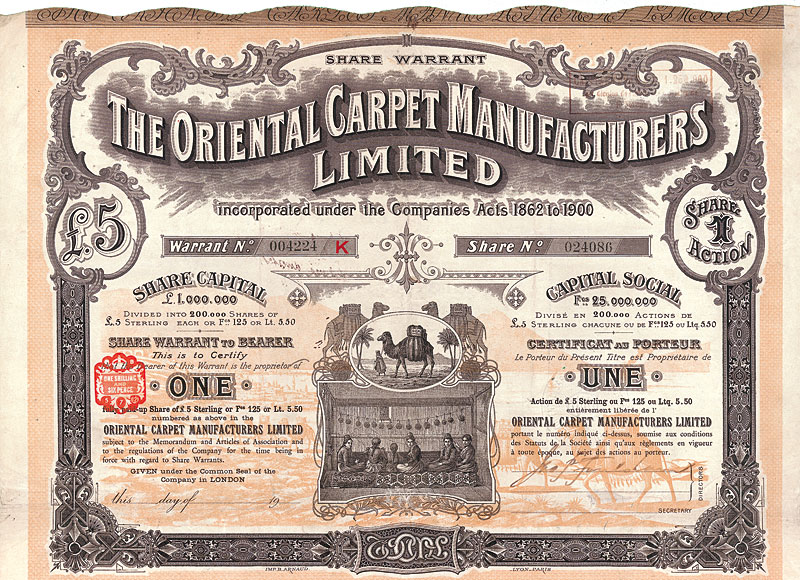 Oriental Carpet Manufacturers Ltd. 1912