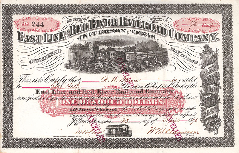 East Line and Red River Railroad Company 1878