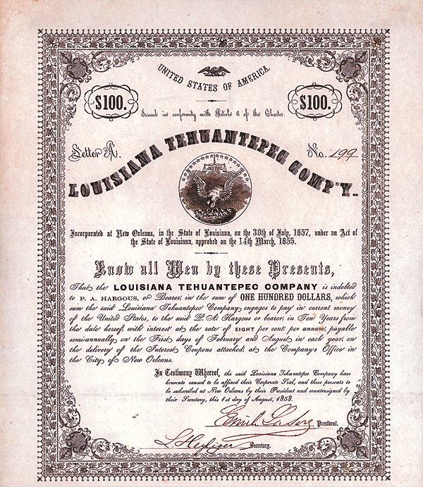 Louisiana Tehuantepec Company 1858