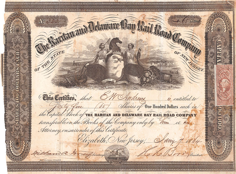 Raritan and Delaware Bay Railroad Company 1864