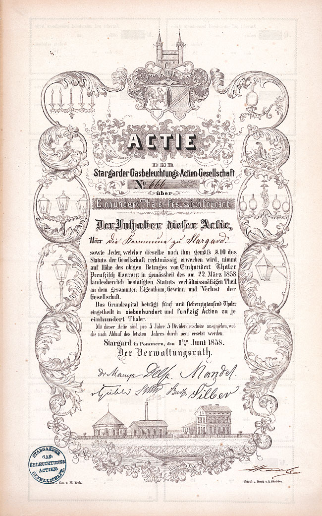 Stargarder Gasbeleuchtung 1858