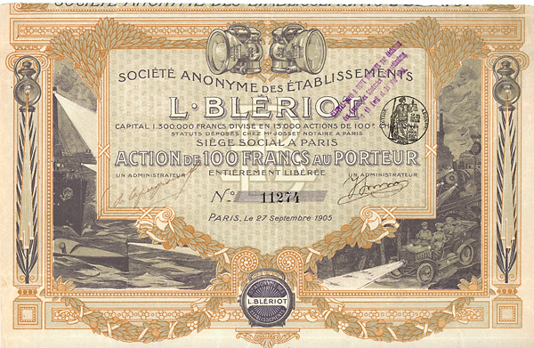 S.A. des Établissements L. Blériot, Paris, 1905