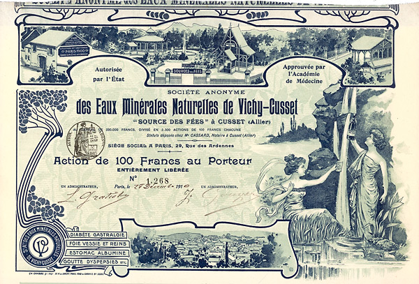 S.A. des Eaux Minérales Naturelles de Vichy-Cusset, Paris, 1910
