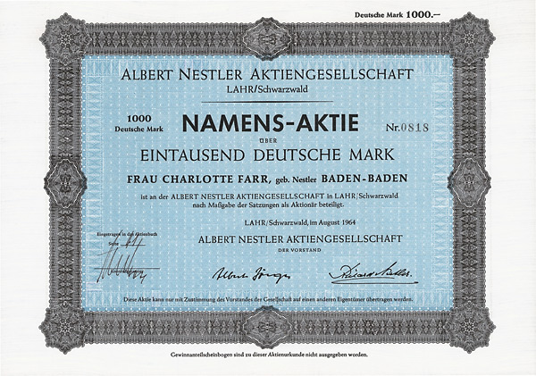 Albert Nestler AG 1964