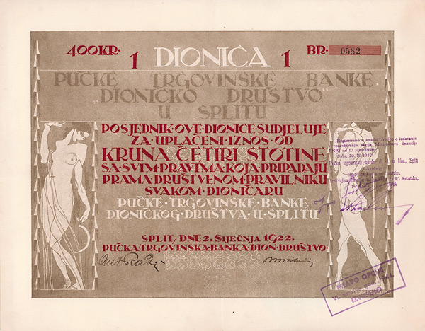 Pucka Trgovinska Banka D.D. (Volks-Handelsbank AG) - 1922