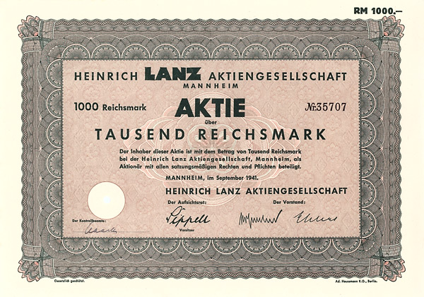 Heinrich Lanz AG, Mannheim, 1941