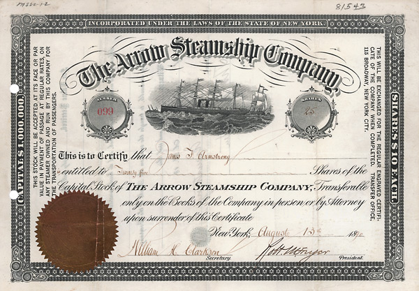 Arrow Steamship Company, 1890