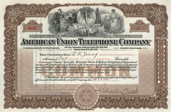 American Union Telephone Company, 1910