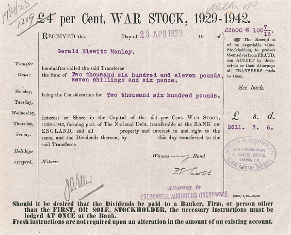 Englischer Staat - War Stock 1929-1942