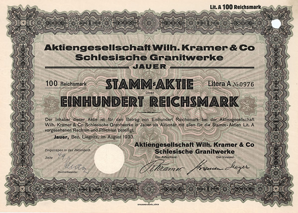 AG Wilh. Kramer & Co. Schlesische Granitwerke