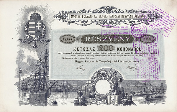 Königlich Ungarische Fluss- und Seeschiffahrts-AG, Budapest, 1895