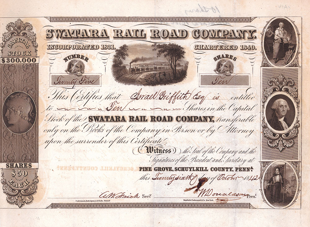 Swatara Railroad Company Nonvaleurs als Sammelobjekte und Kapitalanlage