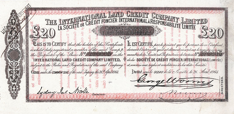 International Land Credit Company, founded by jewish banker Bankier Baron Moritz von Hirsch