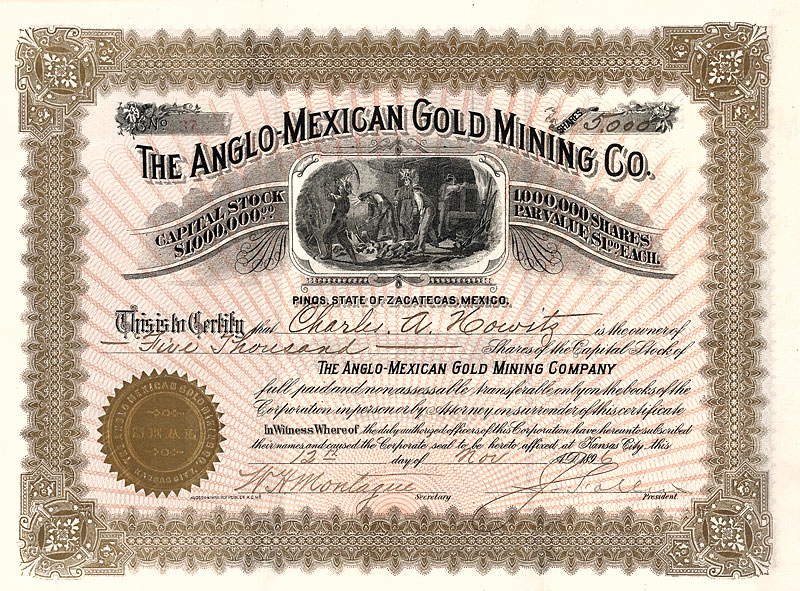 Anglo-Mexican Gold Mining Co. 1896