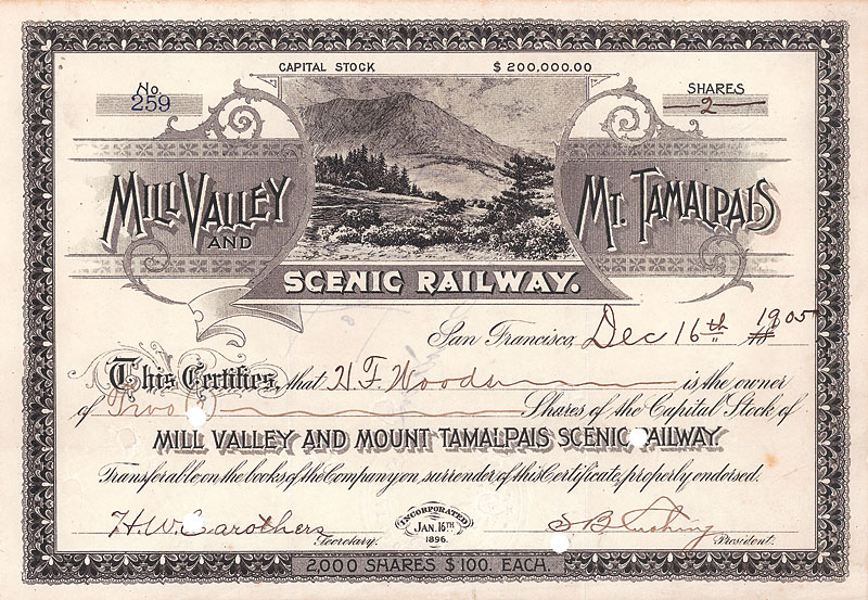 Mill Valley and Mt. Tamalpais Scenic Railway San Francisco 1905