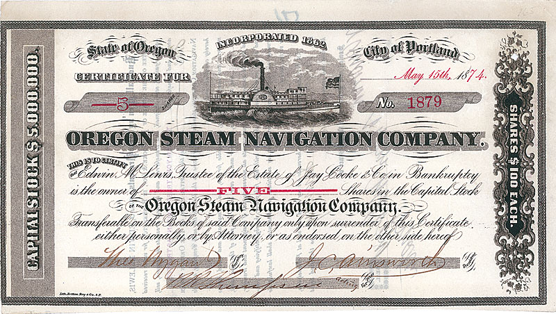 Oregon Steam Navigation Company 1874