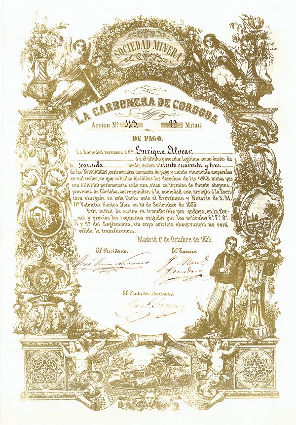 Sociedad Minera La Carbonera de Cordoba, 1855