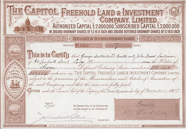 Capitol Freehold Land and Investment Company, 1915