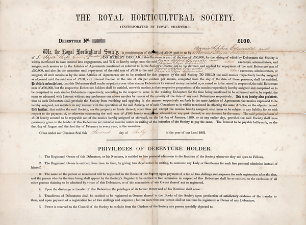 Royal Horticultural Society, London, 1861