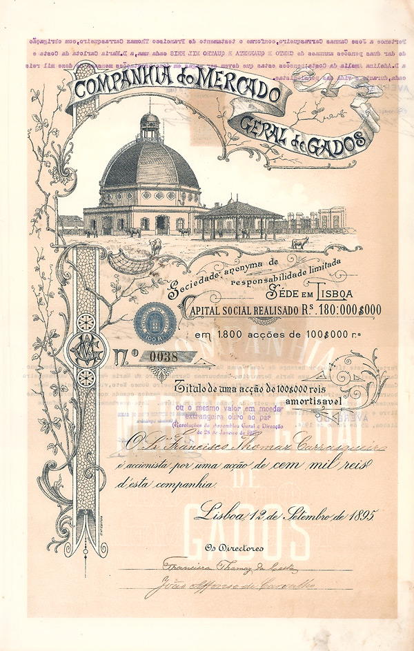 Cia. do Mercado Geral de Gados, Lisboa 1895