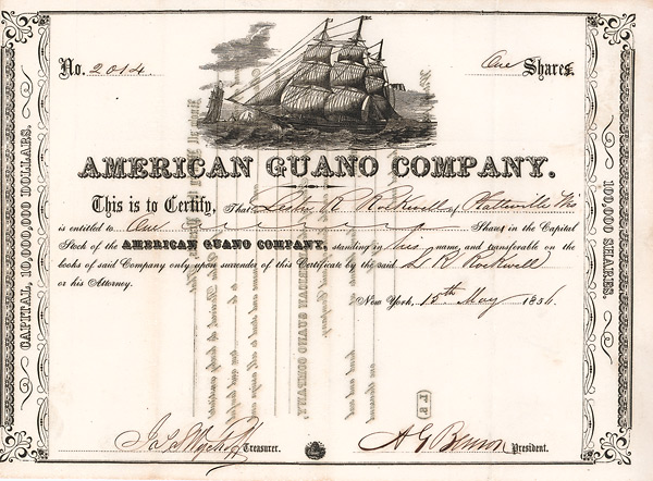 American Guano Company, New York, 1856