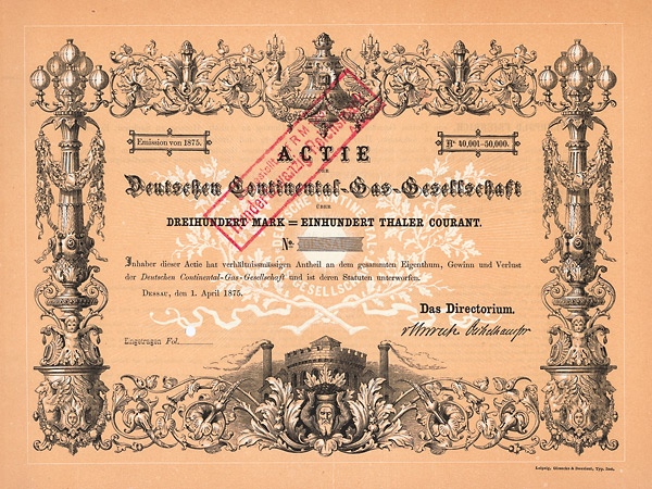 Deutsche Continental-Gas-Gesellschaft, Dessau, 1875
