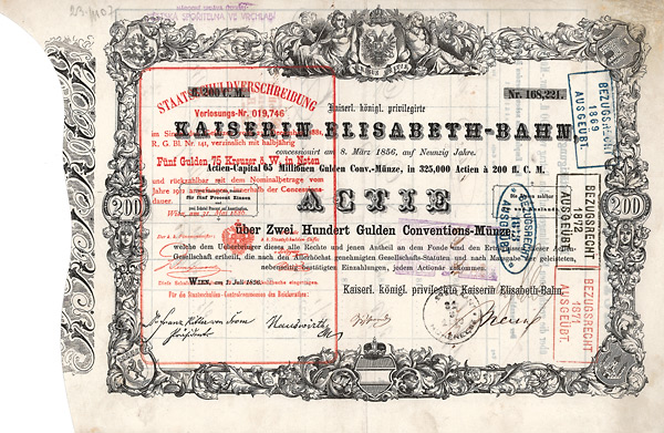 K.k.priv. Kaiserin Elisabeth-Bahn - Wien - 1856